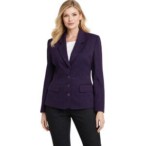 Charter Club Vintage 100% Pure Wool Plum 4 Button Blazer Size 8